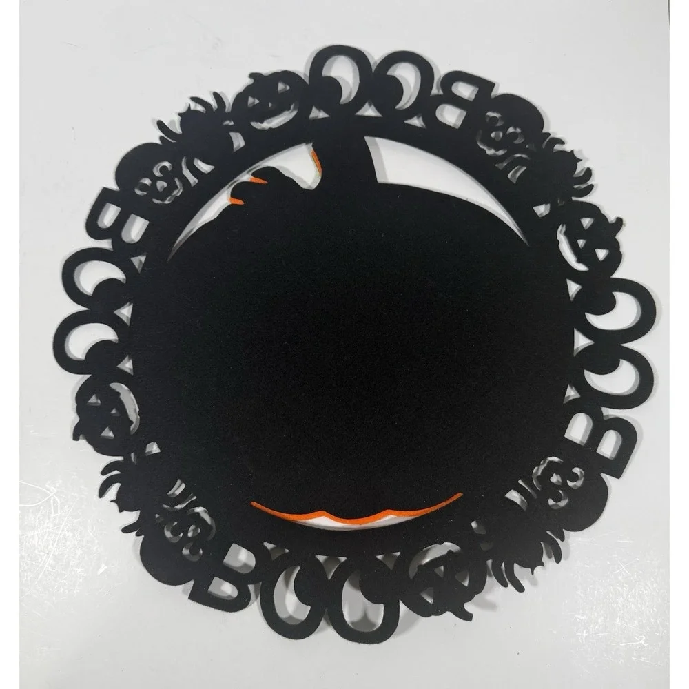 Unbranded Halloween Wall Decor Set 2pc 14in Black Orange Glitter Spider Pumpkin